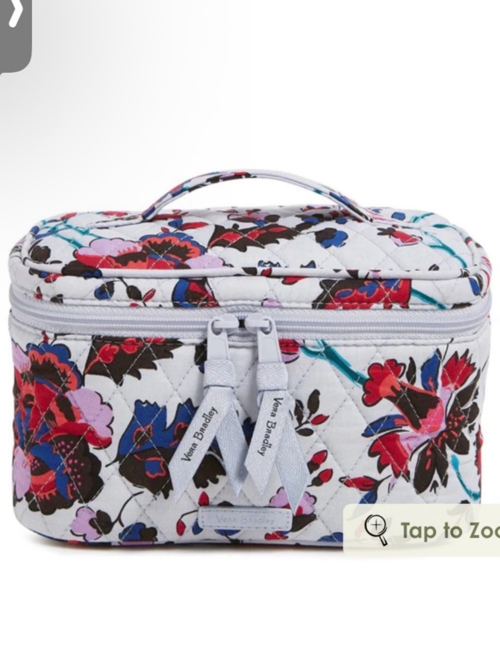 Vera Bradley Vineyard Floral Quilted Cosmetic Train Case NWT